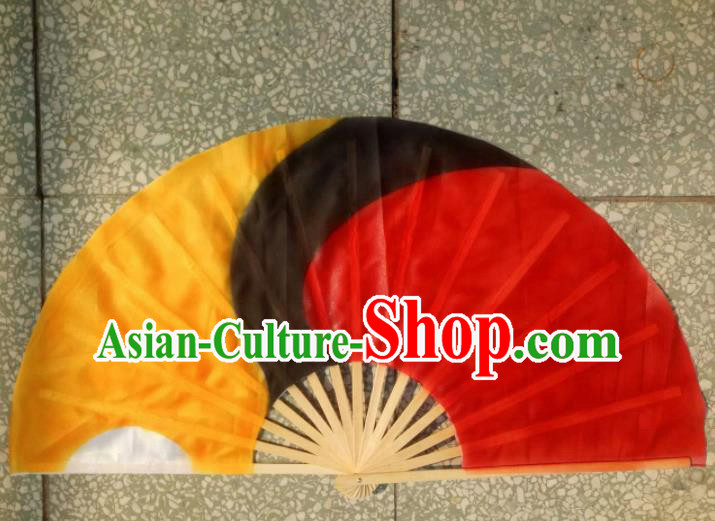 Traditional Chinese Crafts Folding Fan China Folk Dance Fans Red Tai Chi Fans