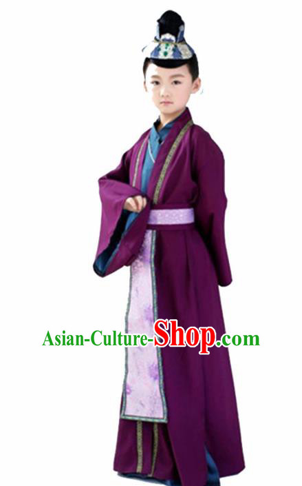 Chinese Tang Dynasty Swordsman Costume Ancient Imperial Bodyguard Hanfu Dress for Kids