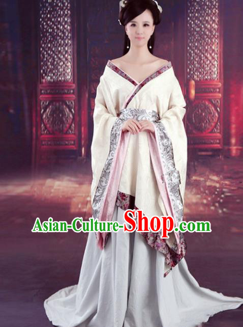 Chinese Han Dynasty Princess Embroidered Costume Ancient Fairy Hanfu Dress for Women