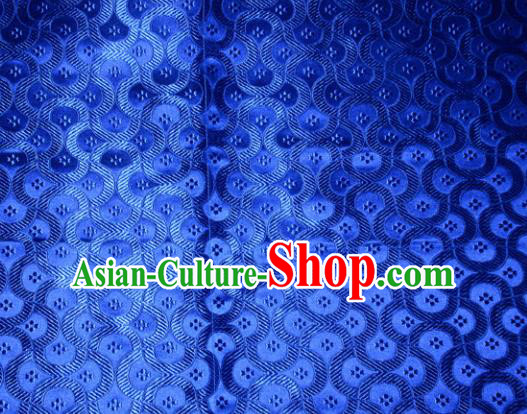Chinese Traditional Royalblue Silk Fabric Tang Suit Brocade Cheongsam Classical Pattern Cloth Material Drapery