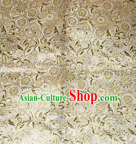 Chinese Traditional Cheongsam Golden Silk Fabric Tang Suit Brocade Classical Pattern Cloth Material Drapery
