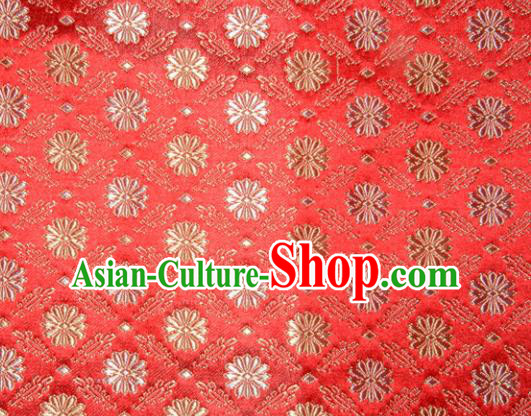 Classical Pattern Chinese Traditional Red Silk Fabric Tang Suit Brocade Cloth Cheongsam Material Drapery