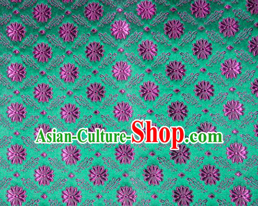 Classical Pattern Chinese Traditional Green Silk Fabric Tang Suit Brocade Cloth Cheongsam Material Drapery