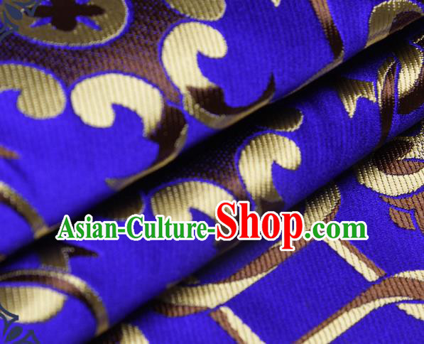 Chinese Traditional Tang Suit Royalblue Brocade Fabric Silk Cloth Cheongsam Material Drapery