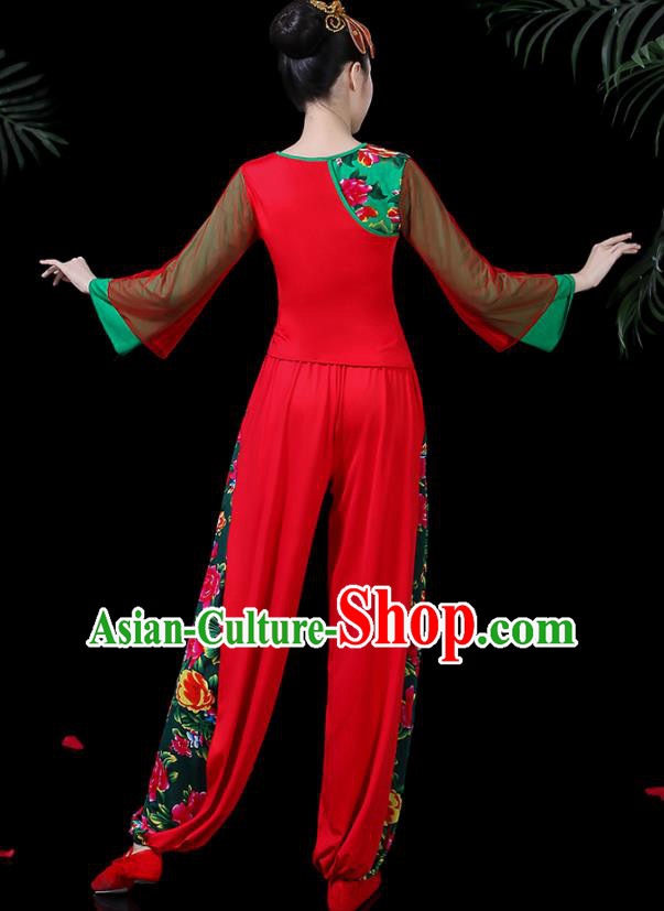 Traditional Chinese Fan Dance Folk Dance Costume Classical Yangko Dance Classical Dance Dress