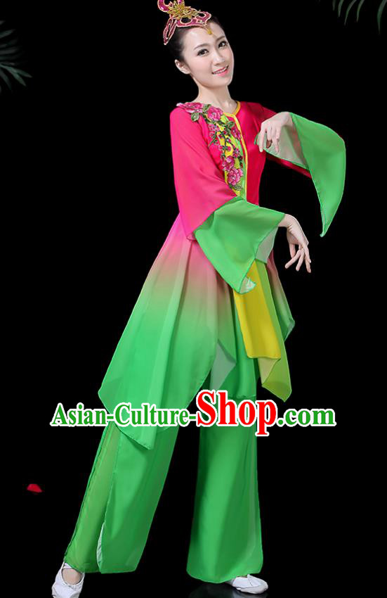Traditional Fan Dance Dress Chinese Classical Dance Umbrella Dance Costume for Women