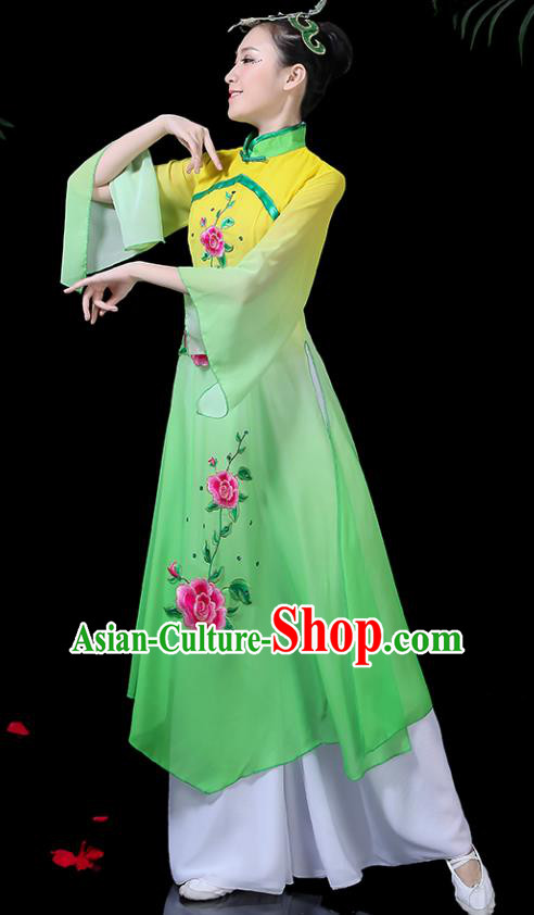 Chinese Classical Dance Umbrella Dance Costume Traditional Fan Dance Dress for Women