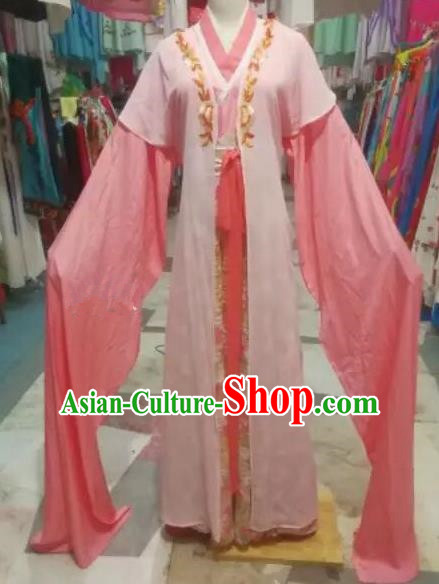 Chinese Traditional Beijing Opera Princess Water Sleeve Pink Dress Peking Opera Actress Costume for Adults