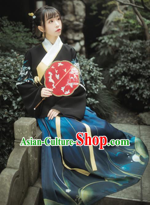 Traditional Chinese Ancient Ming Dynasty Princess Historical Costumes Blouse and Skirt Complete Set