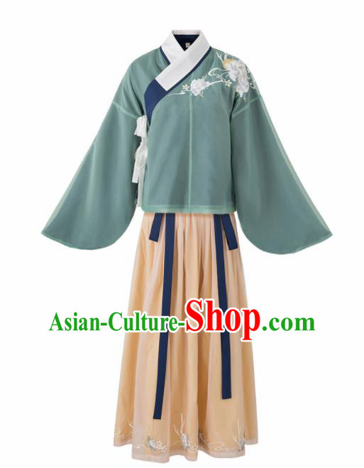 Traditional Chinese Ming Dynasty Female Embroidered Historical Costumes Ancient Princess Hanfu Dress for Women