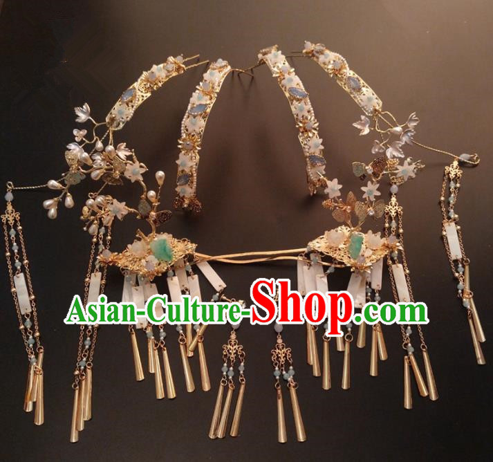 Top Chinese Traditional Wedding Hair Accessories Classical Tassel Hairpins Headdress for Women