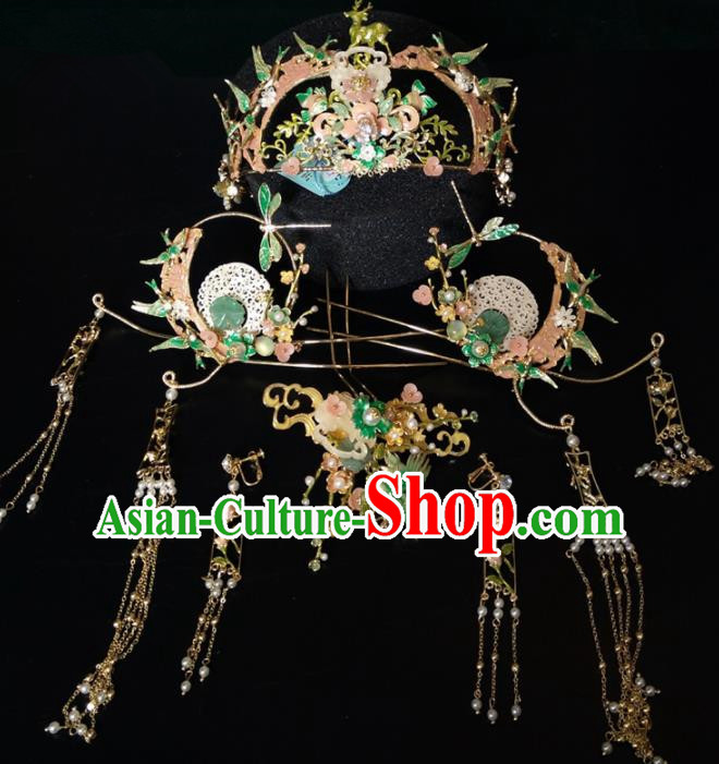 Top Chinese Traditional Hair Accessories Classical Wedding Phoenix Coronet Hairpins Headdress for Women