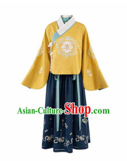 Chinese Traditional Ming Dynasty Replica Costumes Ancient Rich Lady Hanfu Dress for Women