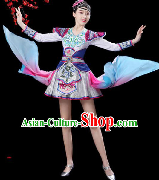 Chinese Ethnic Costumes Traditional Mongolian Nationality Folk Dance Short Dress for Women