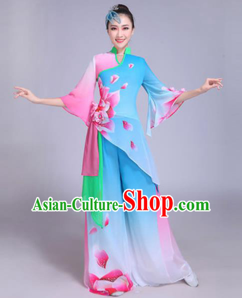 Chinese Traditional Yangko Dance Group Dance Costumes Folk Dance Fan Dance Clothing for Women