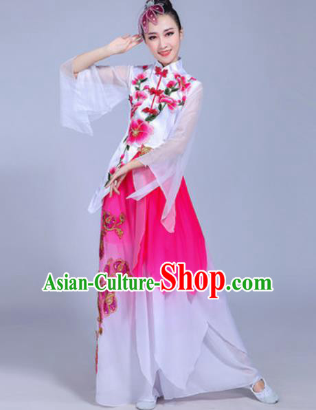Traditional Chinese Classical Dance Costume Folk Dance Pink Dress for Women
