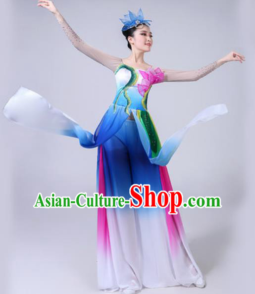 Chinese Classical Dance Costumes Traditional Chorus Group Dance Umbrella Dance Dress for Women