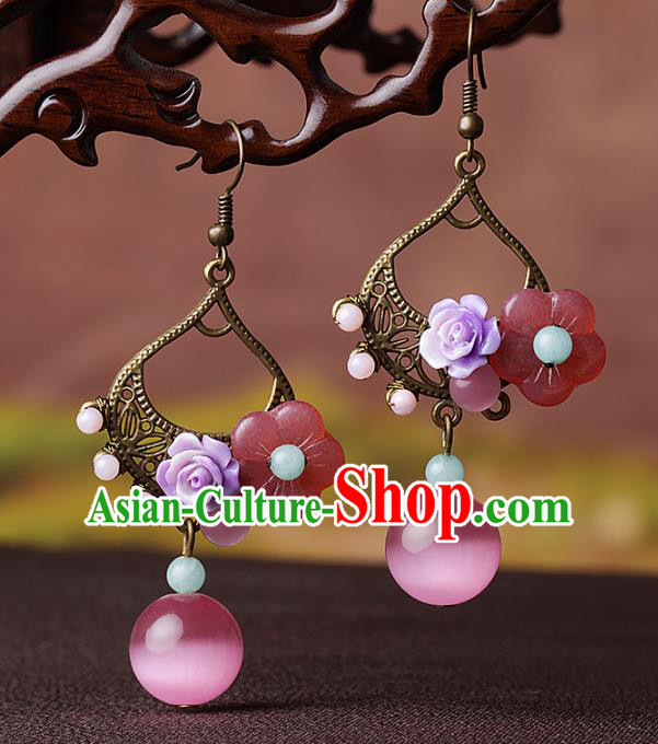 Chinese Traditional Ear Jewelry Accessories National Hanfu Earrings for Women