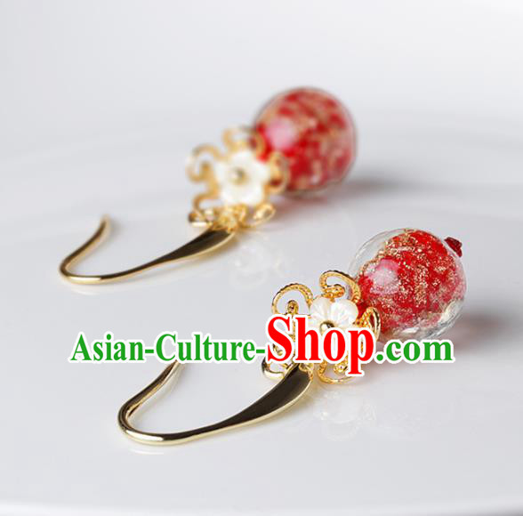 Chinese Traditional Ear Jewelry Accessories National Hanfu Classical Colored Glaze Earrings for Women