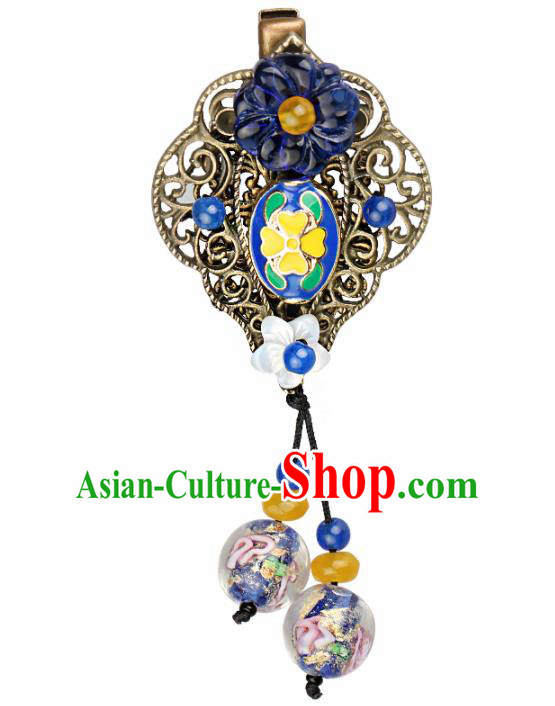 Chinese Traditional Hair Accessories National Hanfu Blueing Hair Claw for Women