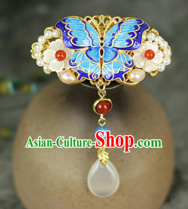 Handmade Chinese Traditional Cloisonne Hair Claw Traditional Classical Hanfu Hair Accessories for Women