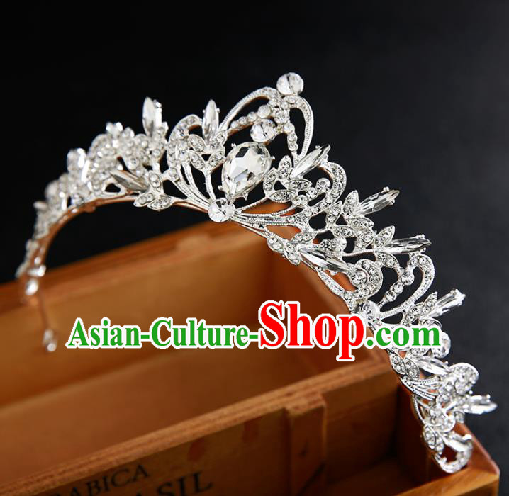 Handmade Top Grade Hair Accessories Baroque Crystal Royal Crown for Women