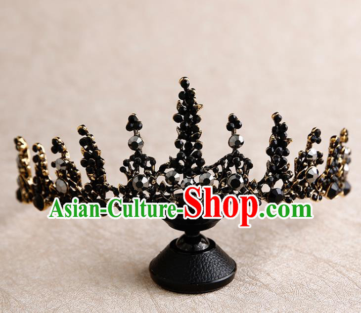 Handmade Top Grade Bride Royal Crown Hair Accessories Baroque Queen Hair Clasp for Women