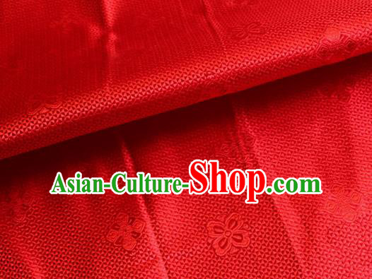 Asian Chinese Tang Suit Material Traditional Pattern Design Red Satin Brocade Silk Fabric