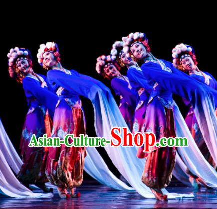 Chinese Traditional Folk Dance Group Dance Costumes Peking Opera Stage Performance Dress for Women