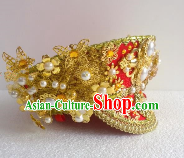 Chinese Ancient Queen Hair Accessories Qing Dynasty Empress Hat Headwear for Women