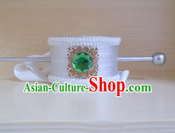Chinese Ancient Prince Hair Accessories Tang Dynasty Swordsman White Hairdo Crown Headwear for Men