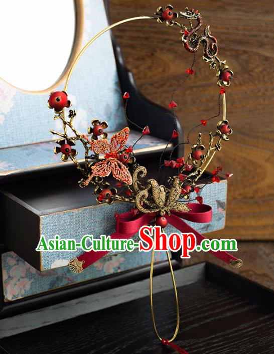 Chinese Ancient Wedding Accessories Bride Palace Fans Round Fan for Women