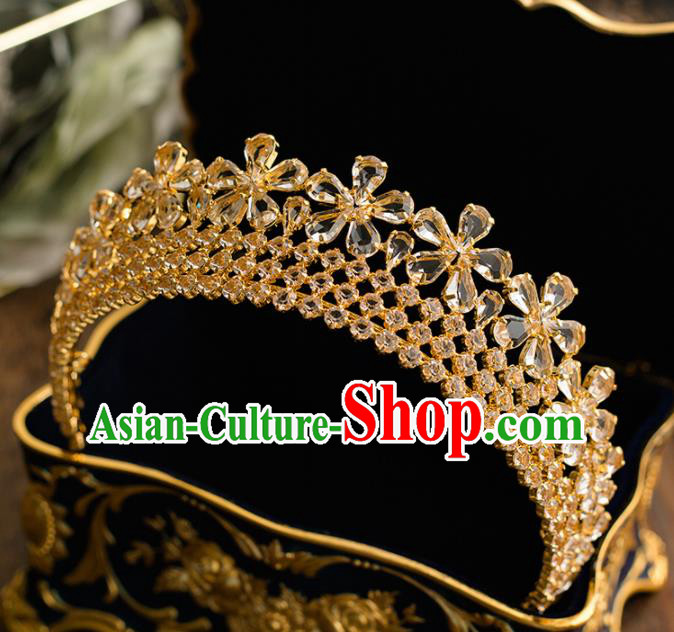 Top Grade Wedding Bride Hair Accessories Princess Handmade Royal Crown Headwear for Women
