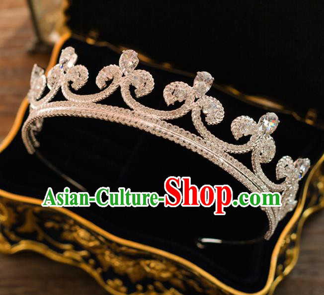 Top Grade Wedding Bride Hair Accessories Princess Crystal Royal Crown Headwear for Women