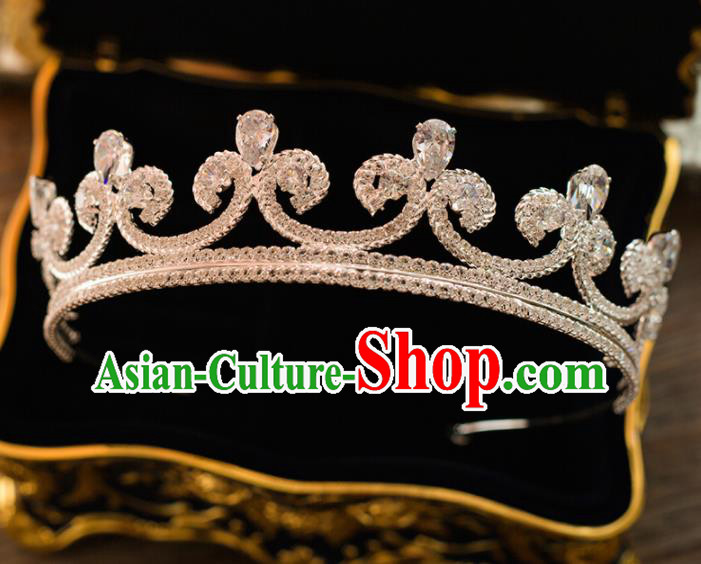 Top Grade Wedding Bride Hair Accessories Princess Crystal Royal Crown Headwear for Women