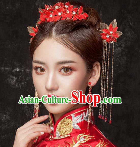 Chinese Ancient Palace Bride Hair Accessories Wedding Hair Combs Hairpins Headwear for Women