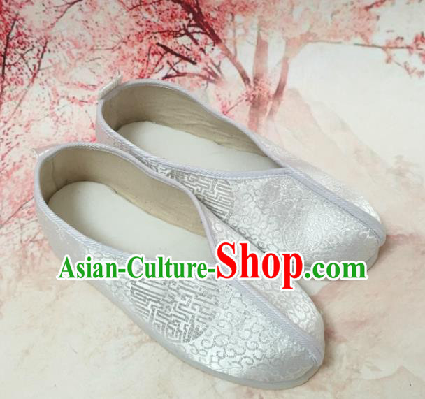 Traditional Chinese Shoes Wedding Shoes Ancient Princess Shoes White Satin Hanfu Shoes for Women