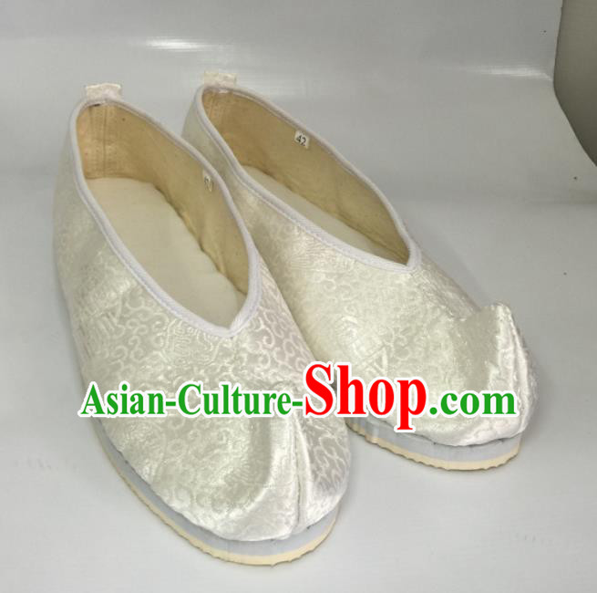 Traditional Chinese Shoes Ancient Princess Shoes White Satin Shoes Hanfu Shoes for Women
