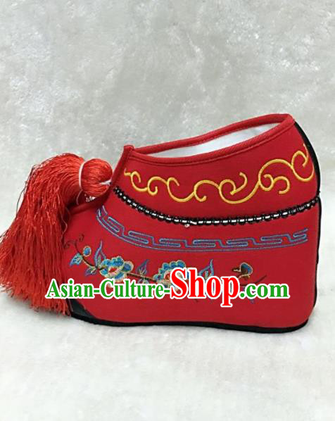 Traditional Chinese Shoes Ancient Princess Red Shoes Beijing Opera Boots for Women