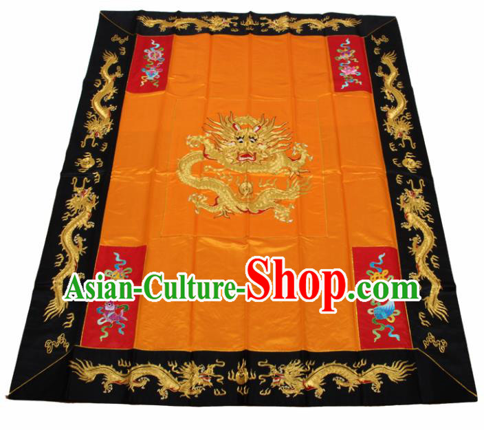 Chinese Traditional Buddhist Supply Kowtow Cushion Buddhism Accessories Embroidered Dragon Cattail Hassock