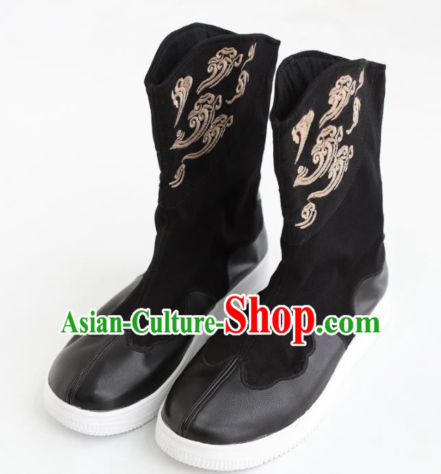 Chinese Traditional Martial Arts Shoes Kung Fu Black Boots for Men
