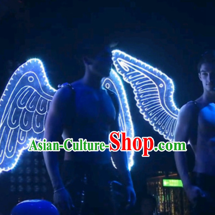 Professional Performance LED Lights Luminous Big Wings Butterfly Dance Costumes Dancing Costume Complete Set