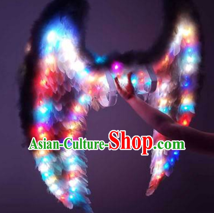 Top LED Lights Luminous Big Wings Butterfly Dance Costumes Butterfly Dancing Costume Complete Set
