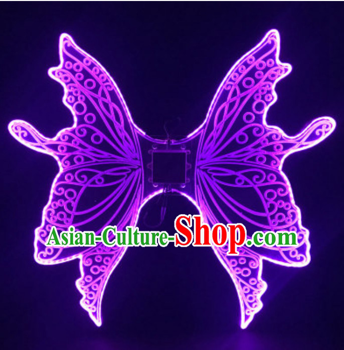 Top LED Lights Luminous Big Wings Butterfly Dance Costumes Butterfly Dancing Costume Dress Wear Complete Set