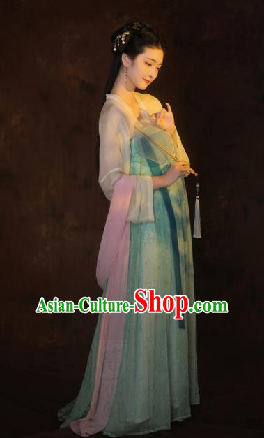 Chinese Traditional Tang Dynasty Imperial Consort Historical Costumes Ancient Palace Hanfu Dress Complete Set for Women