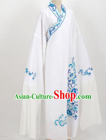 Professional Chinese Traditional Beijing Opera Niche White Robe Ancient Scholar Costume for Men
