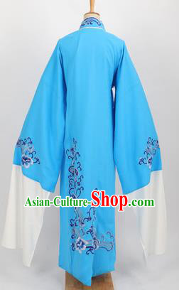 Professional Chinese Traditional Beijing Opera Niche Blue Robe Ancient Scholar Costume for Men