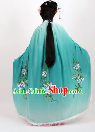 Professional Chinese Traditional Beijing Opera Green Cape Ancient Princess Costume for Women
