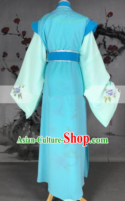 Professional Chinese Traditional Beijing Opera Niche Clothing Ancient Scholar Blue Costume for Men