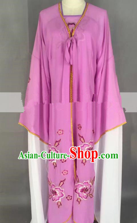 Chinese Traditional Peking Opera Actress Servant Girl Purple Dress Ancient Poor Lady Costume for Women